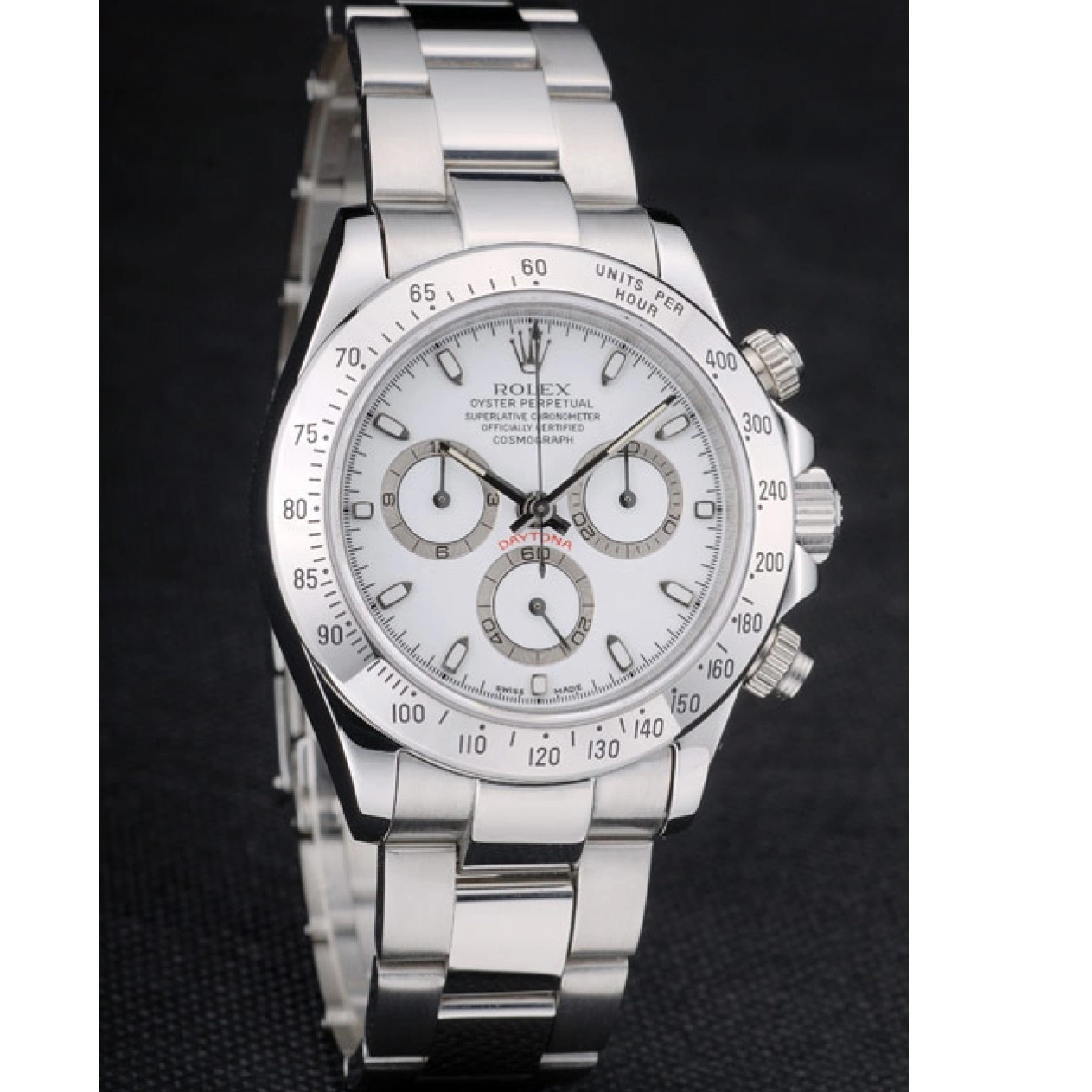 Good copy rolex watches Stainless Dial Swiss 80297 White Daytona Rolex Bracelet Steel 0721